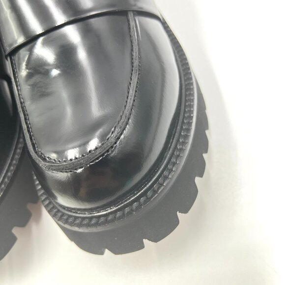 Tony Bianco Womens 37 EU 6.5 US Black Patent Lug Sole Chunky Loafers Shoes - Picture 5 of 14